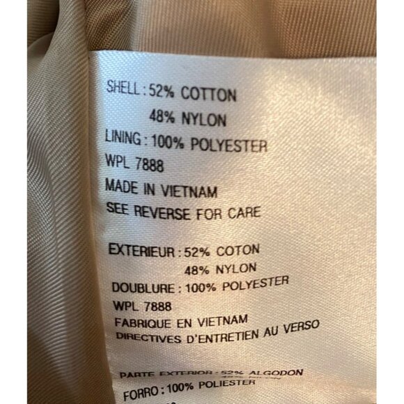 Michael Kors Trench Coat Beige Double-Breasted 39" Long Large - Picture 6 of 14